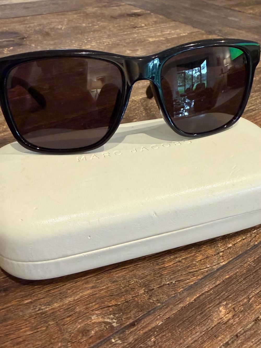 Marc Jacobs Glossy Black Sunglasses with Brown Lenses